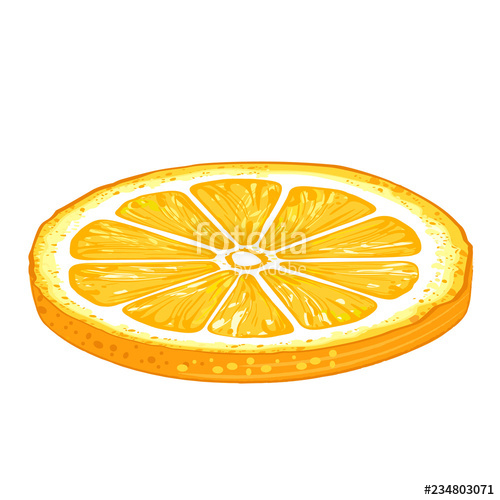 500x500 Orange Slice, Icon Illustration Isolated On White Background