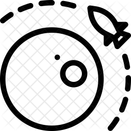 256x256 Planet Orbit Icon Of Line Style