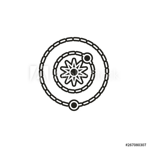 500x500 Planet, Galaxy, Space, Orbit Icon Simple Glyph, Flat Vector