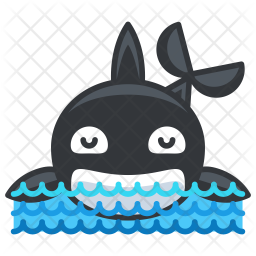 256x256 Orca Icon Of Colored Outline Style
