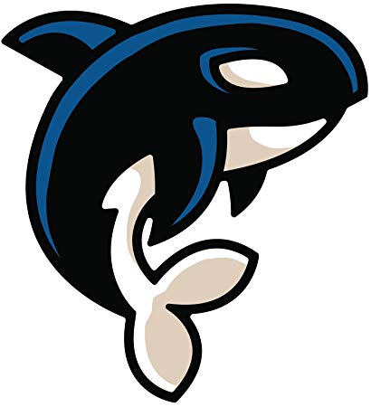 410x450 Killer Black And Blue Whale Orca Icon Vinyl Sticker