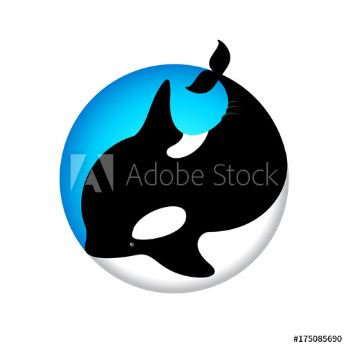 500x500 Orca Whale Illustration Cute Orca Icon Ocean Animal Emblems