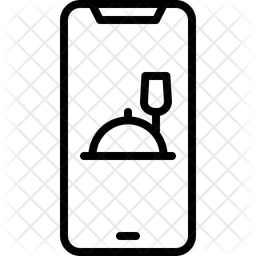 256x256 Online Food Order Icon Of Line Style