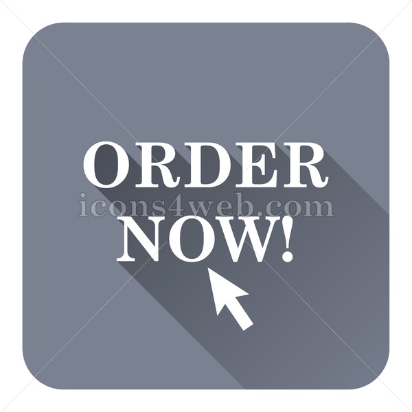 600x600 Order Now Flat Icon With Long Shadow Vector
