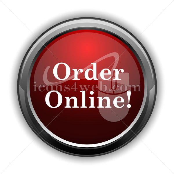 600x600 Order Online Icon Red Glossy Web Icon With Shadow