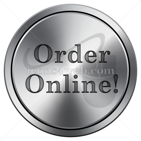 600x600 Order Online Icon Round Icon Imitating Metal