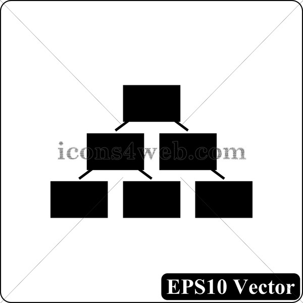 600x600 Organizational Chart Black Icon Vector