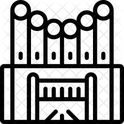 256x256 Pipe Organ Icon Of Line Style