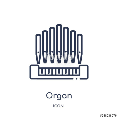 500x500 Organ Icon From Music Outline Collection Thin Line Organ Icon