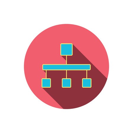 450x450 Hierarchy Icon Organization Chart Sign Database Symbol Red Flat