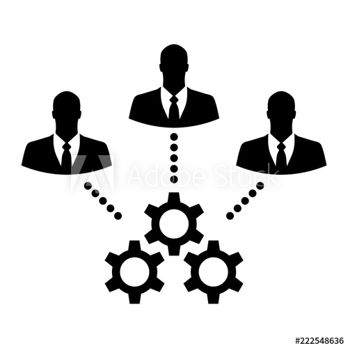 500x500 Simple, Flat People Networking Icon Organization Icon Black