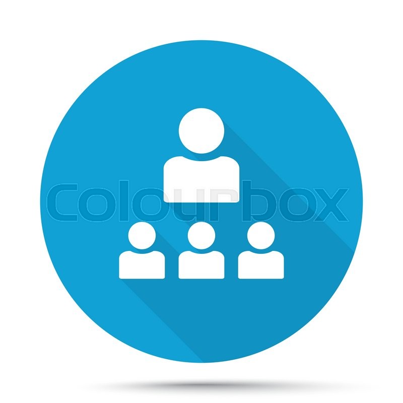 800x800 White Organization Icon On Blue Button Stock Vector Colourbox