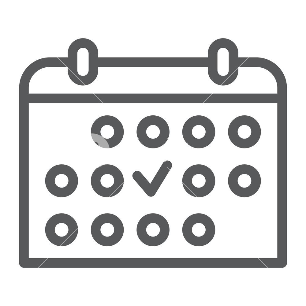 1000x1000 Training Schedule Line Icon, Sport And Organizer, Calendar Sign