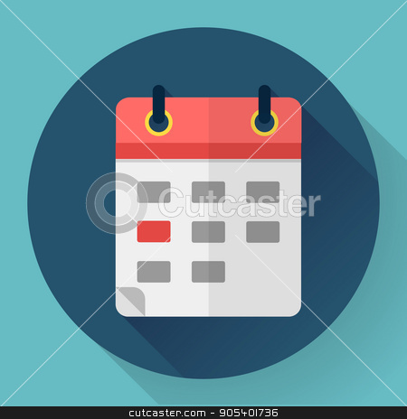 450x464 Calendar Or Mobile App Organizer Icon, Vector Illustration Flat