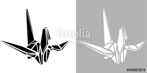 500x250 Origami Crane Vector Icon Stock Image And Royalty Free Vector
