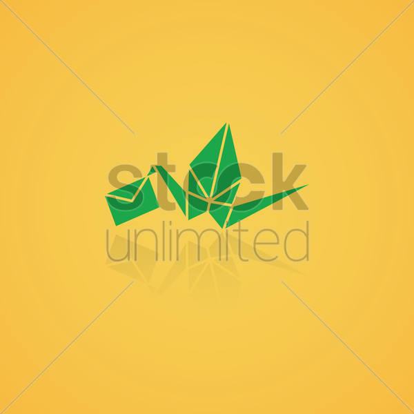 600x600 Origami Crane With Letter Icon Vector Image