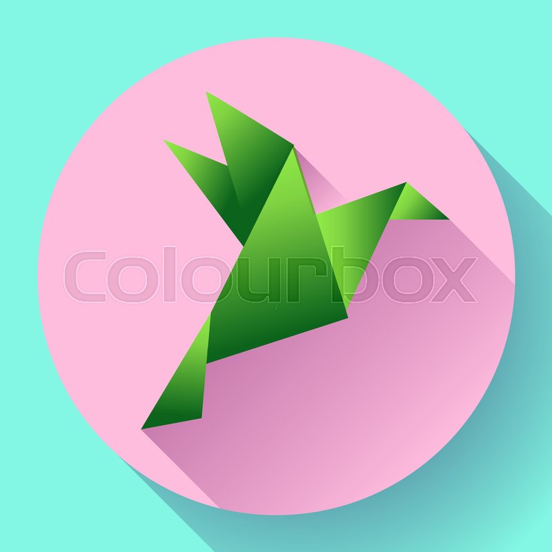 800x800 Green Origami Pigeon Bird Art Icon Stock Vector Colourbox