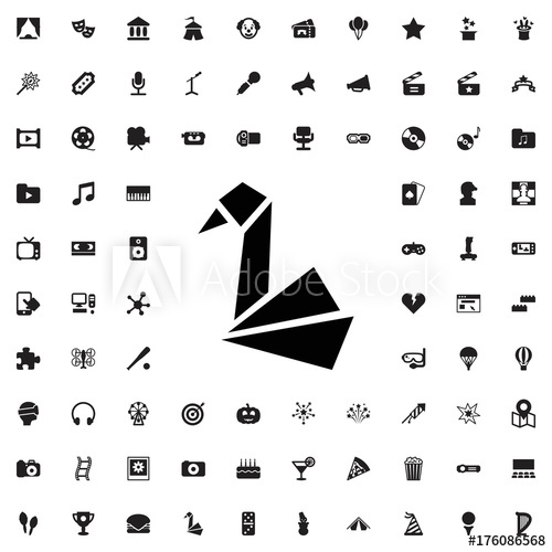 500x500 Origami Icon Set Of Filled Entertainment Icons