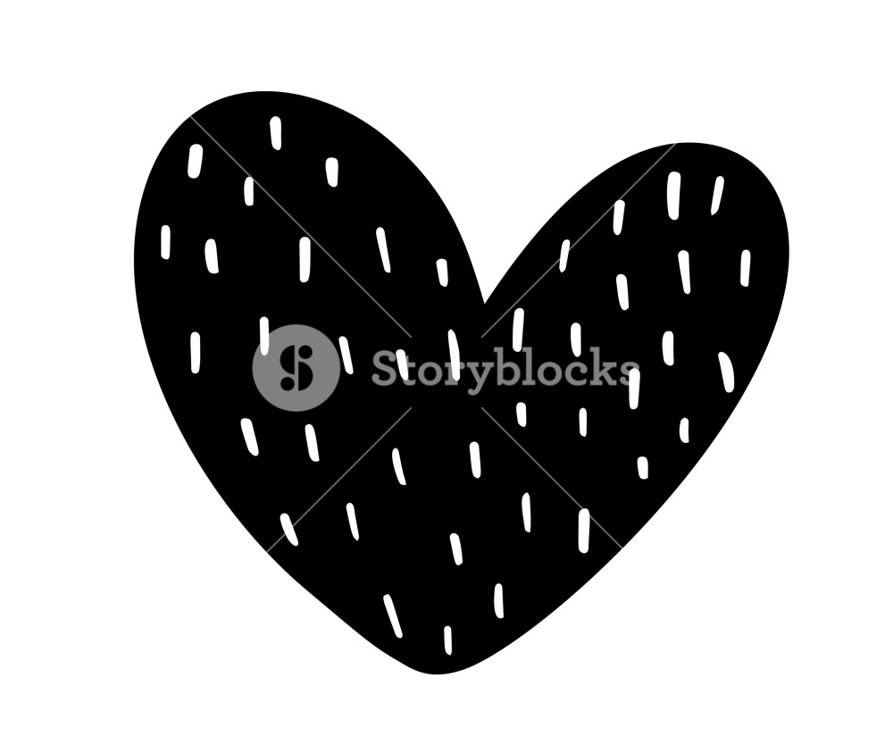 1000x834 Hand Drawn Scandinavian Velentines Day Heart With Ornament