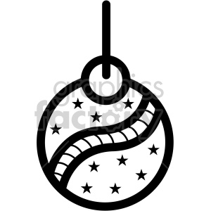 300x300 Black White Christmas Ornament Vector Icon Clipart Royalty Free