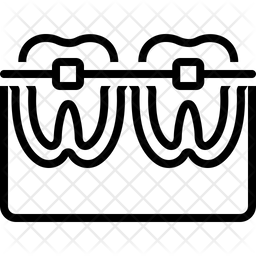 256x256 Tooth Braces Icon Of Line Style