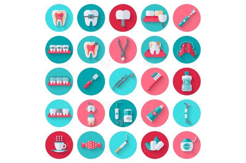 800x532 Dental Icons On Circles