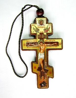 308x400 Wood Orthodox Icon Cross Icon Crucifix On Cord For Car Room Icxc