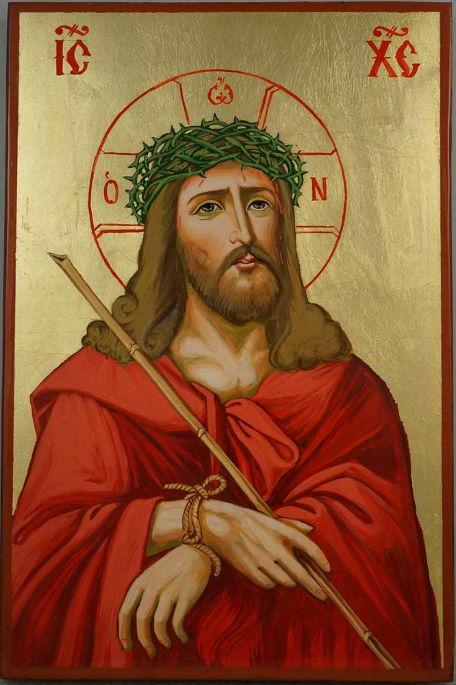 666x1000 Jesus Christ Crown Of Thorns Hand Painted Icon