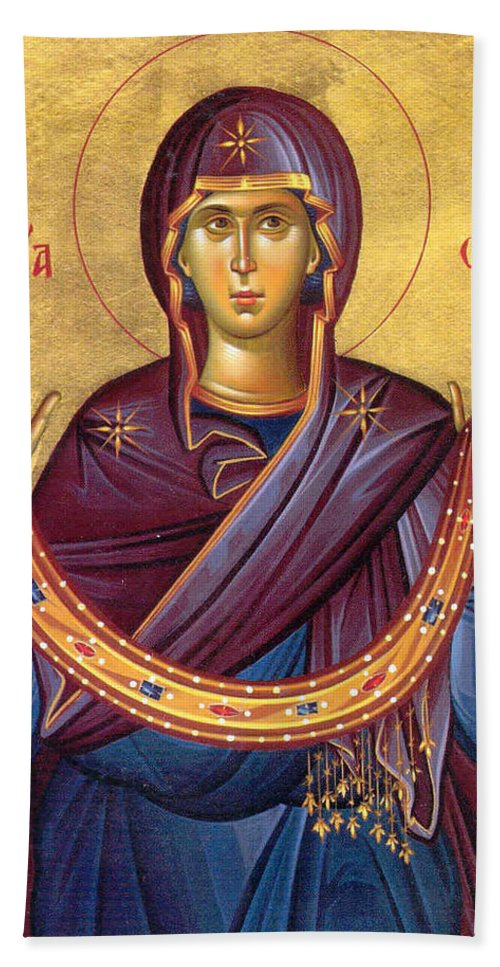 500x967 Orthodox Icon Virgin Mary Beach Towel For Sale