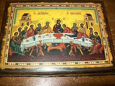 400x300 Last Supper Mystical Supper Greek Byzantine Catholicorthodox Icon