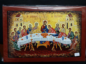 300x225 The Last Supper Greek Orthodox Byzantine Icon Ebay