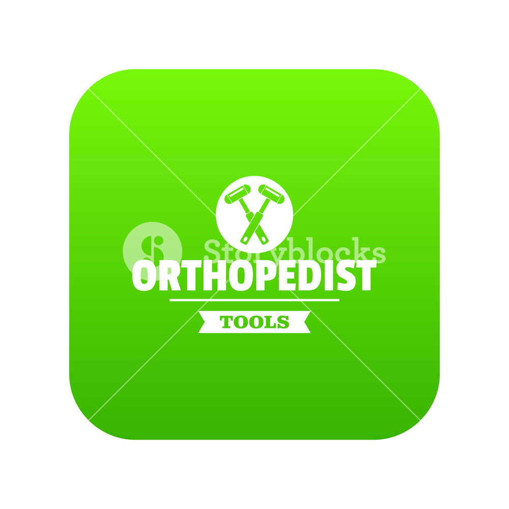 1000x1000 Orthopedic Tool Icon Green Vector Isolated On White Background