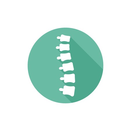 450x450 Spine Orthopedic Symbol, Isolated Vector Round Flat Icon With Long