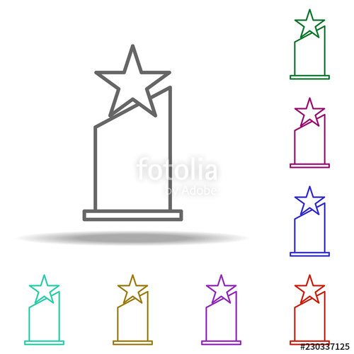 500x500 Oscar Star Icon Elements Of Awards In Multi Color Style Icons