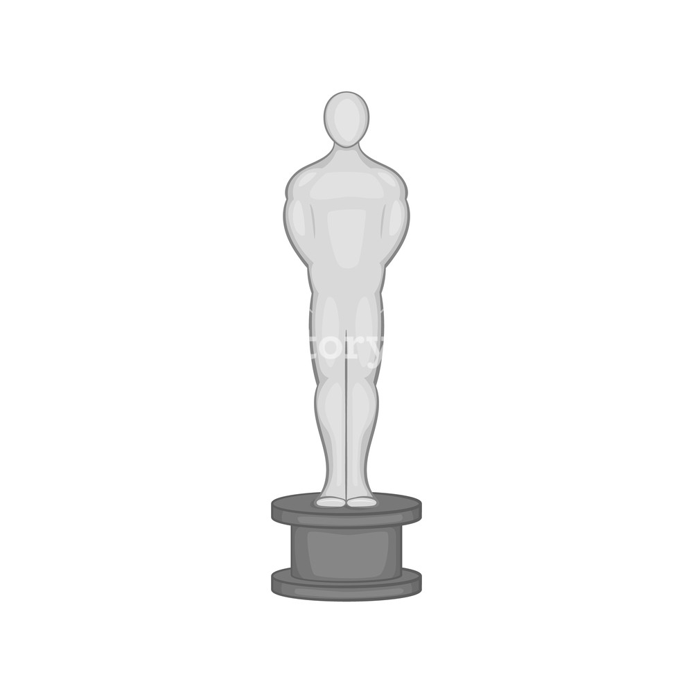 1000x1000 Oscar Icon In Black Monochrome Style On A White Background Vector