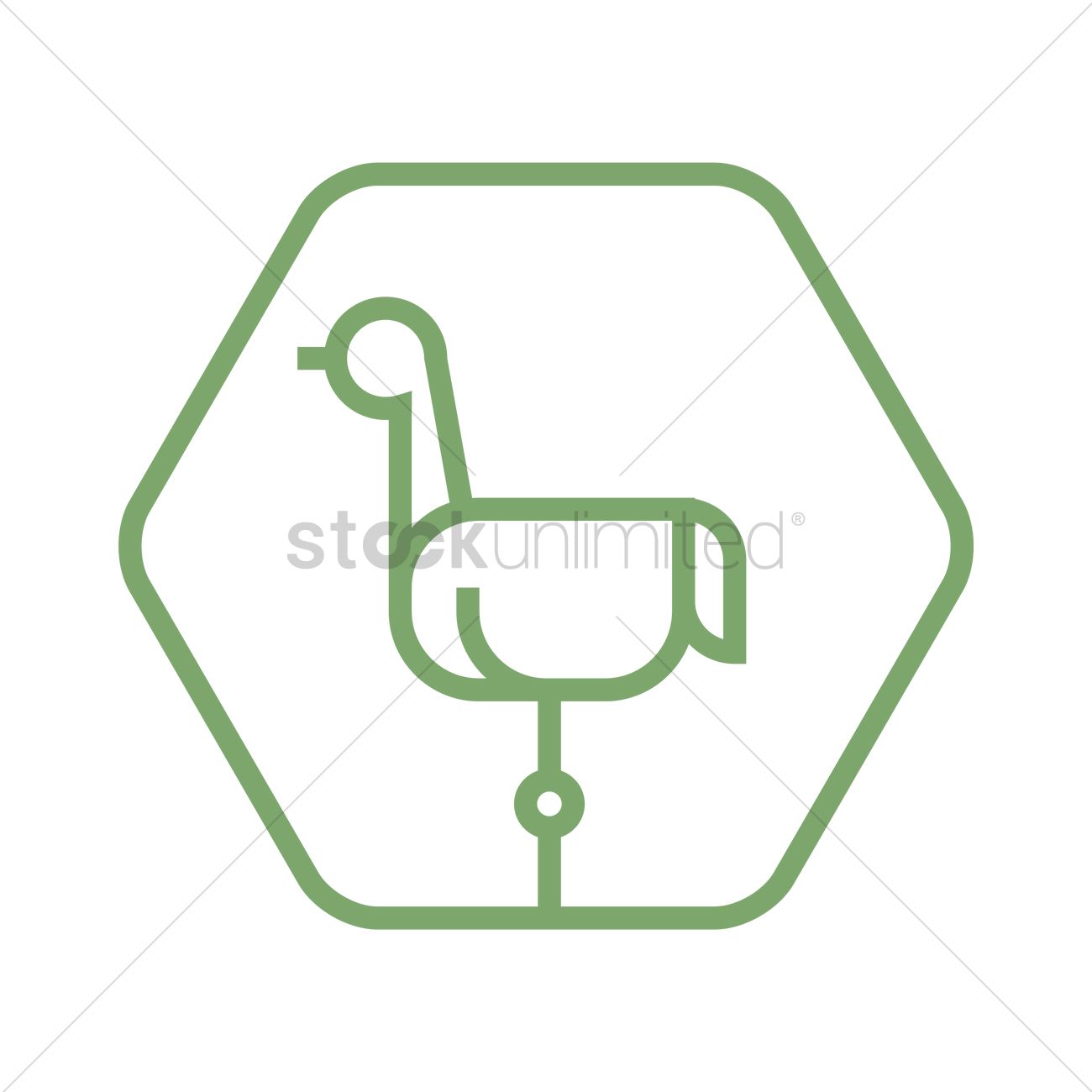 1300x1300 Ostrich Icon Vector Image