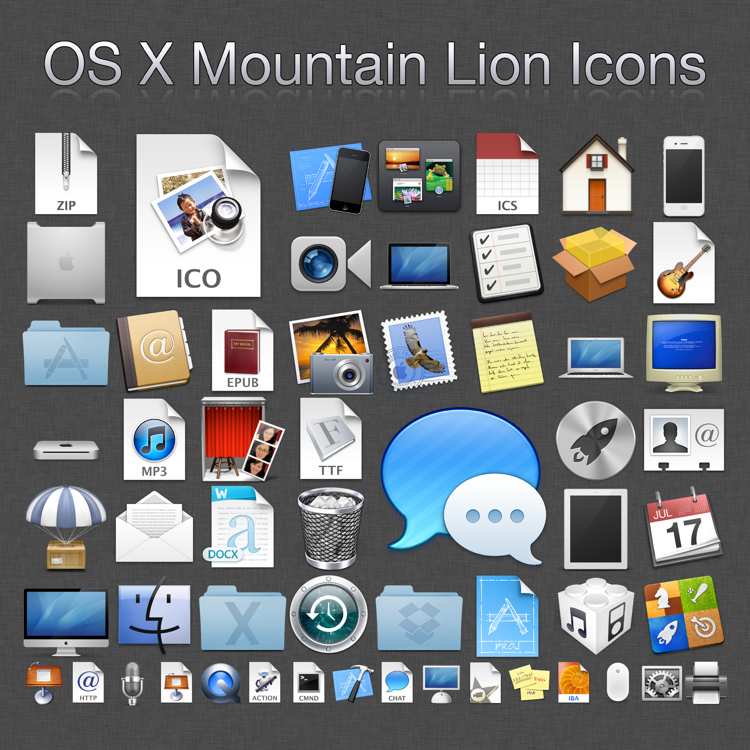 2412x2412 Mountain Lion Icons