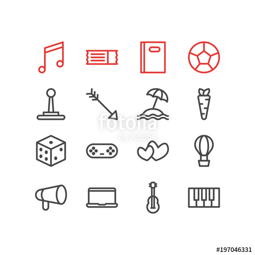 500x500 Vector Illustration Of Joy Icons Line Style Editable Set