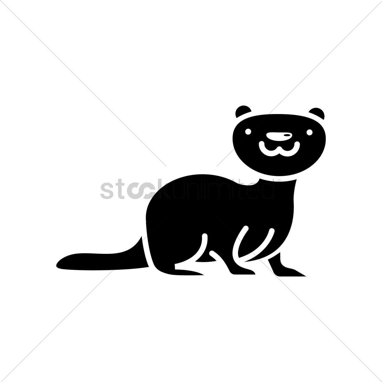 1300x1300 Otter Icon Vector Image