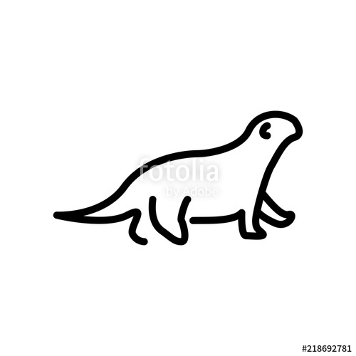 500x500 Otter Icon Vector Isolated On White Background, Otter Sign Stock