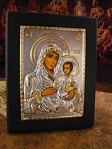 225x300 Holy Virgin Mary Of Jerusalem Sterling Silver Icon