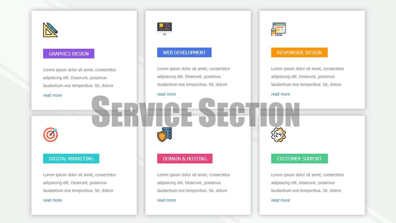 1280x720 How To Create Our Service Section With Icon Using Html Web