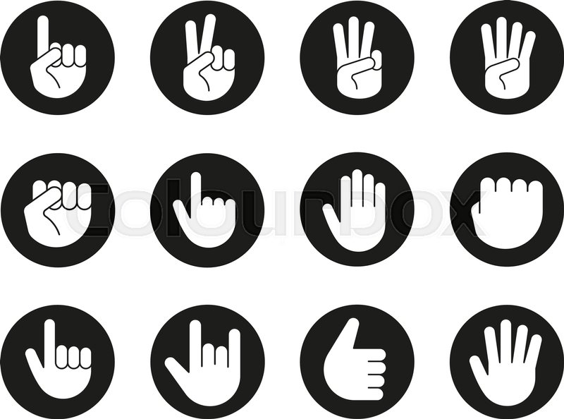 800x594 Hand Gestures Icons Set Point Out, Stock Vector Colourbox