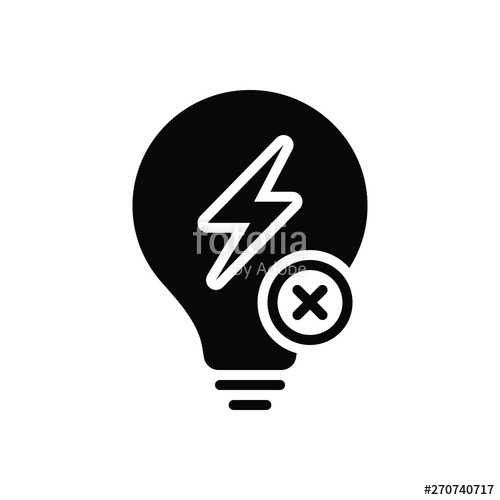 500x500 Black Solid Icon For Outage Stock Image And Royalty Free Vector