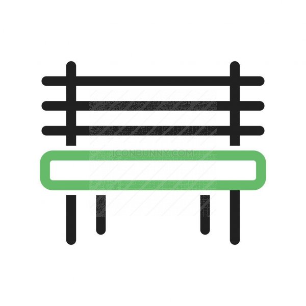 600x600 Garden Bench Line Green Black Icon