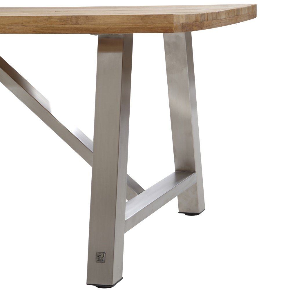 1000x1000 Garden Table Icon In Teak With Table Legs In Teak, Stainless Steel