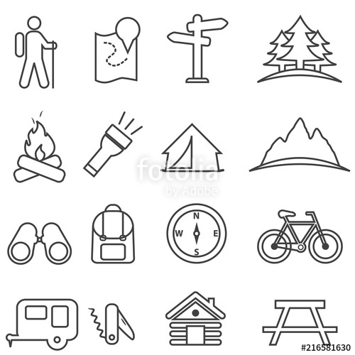 500x500 Leisure, Camping, Recreation And Outdoor Activities Icon Set
