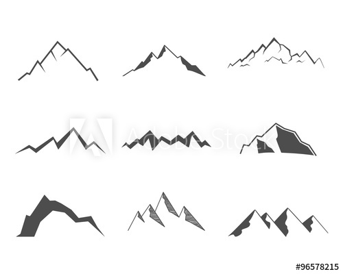 500x400 Set Of Mountain Elements Outdoor Icon Hand Drawn Snow Ice