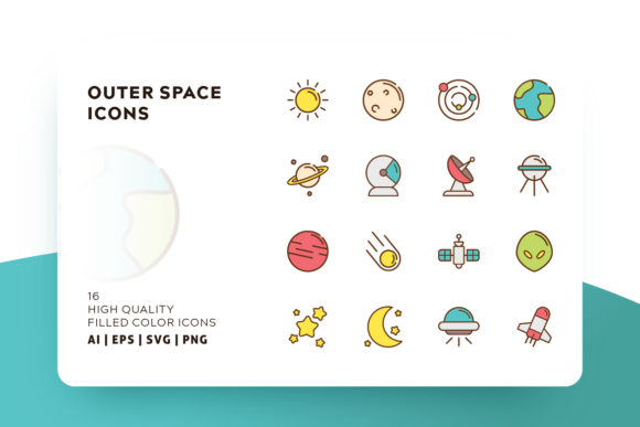Outer Space Filled Color Icon Pack Graphic 580x387 Outer Space Filled Color Icon Pack Graphic