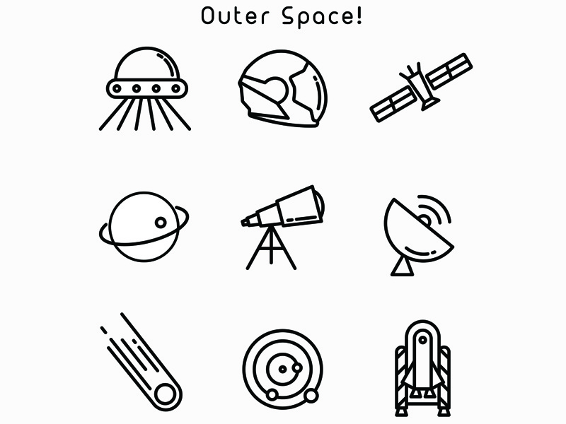 Outer Space Line Icons! 800x600 Outer Space Line Icons!